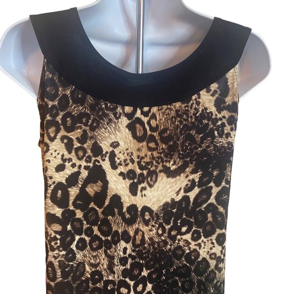 Claudia Richard black and brown leopard print blouse size M - Picture 4 of 8